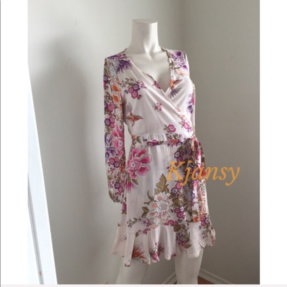 Martina Floral Wrap Mini Dress - Picture 5 of 8